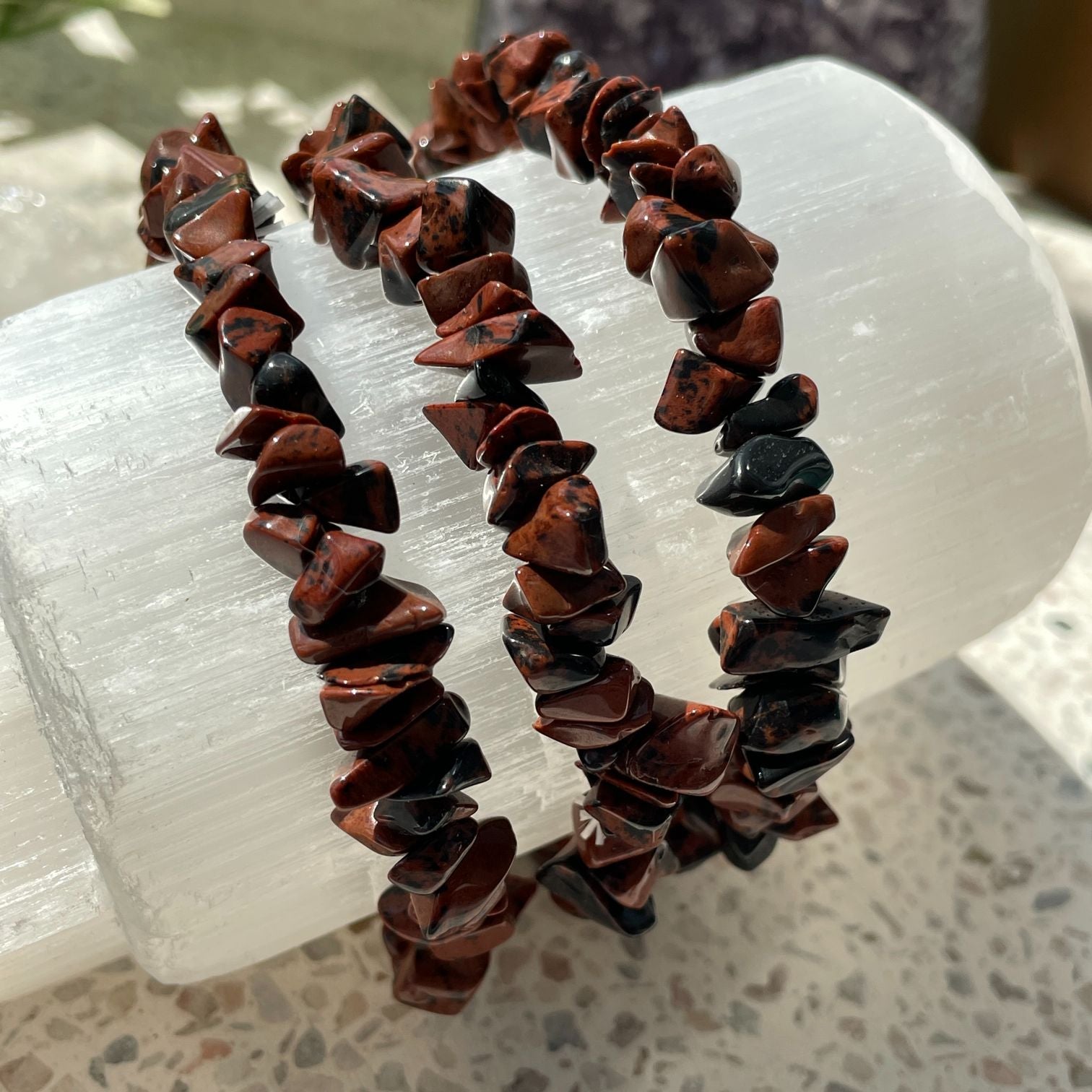 Mahogany Obsidian Chip Bracelet Mahogany Obsidian Chip Bracelet